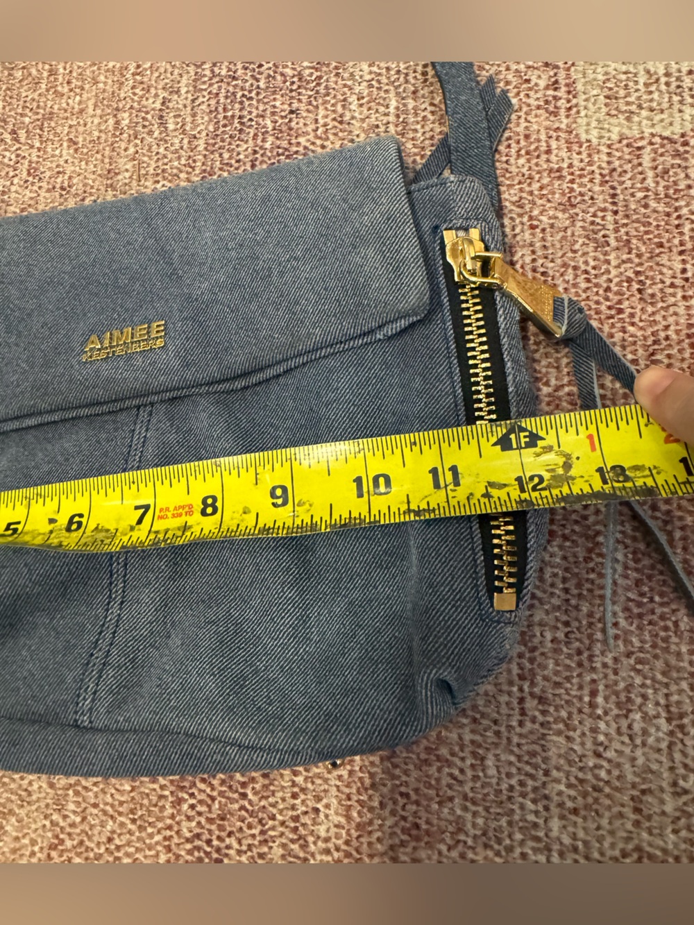 Aimee Kestenberg Bali gold over crossbody blue denim bag gold accents l - Picture 5 of 13